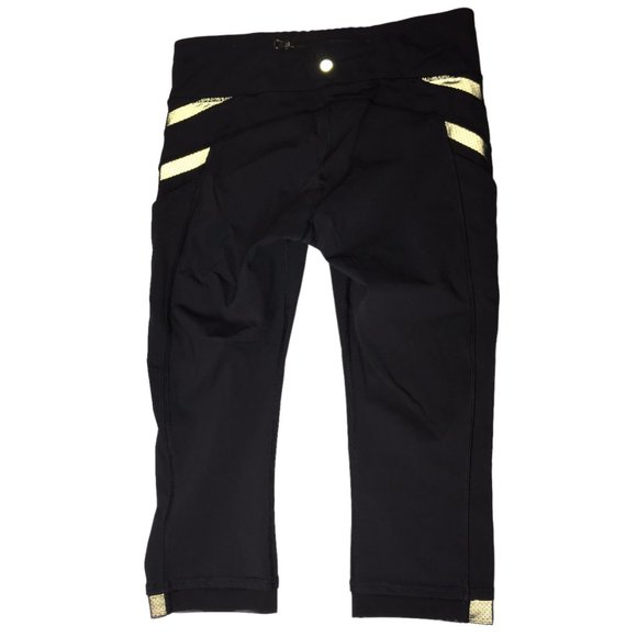 Lululemon Black Legging Capri Crop Women's Panels